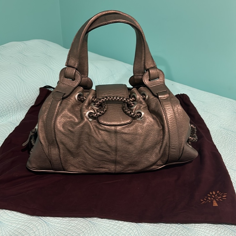 Mulberry Large Agyness Gunmetal metallic Satchel - Picture 3 of 16